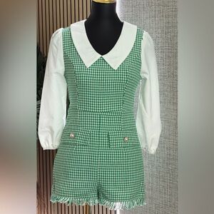 The Clover Tweed Long-Sleeve Romper